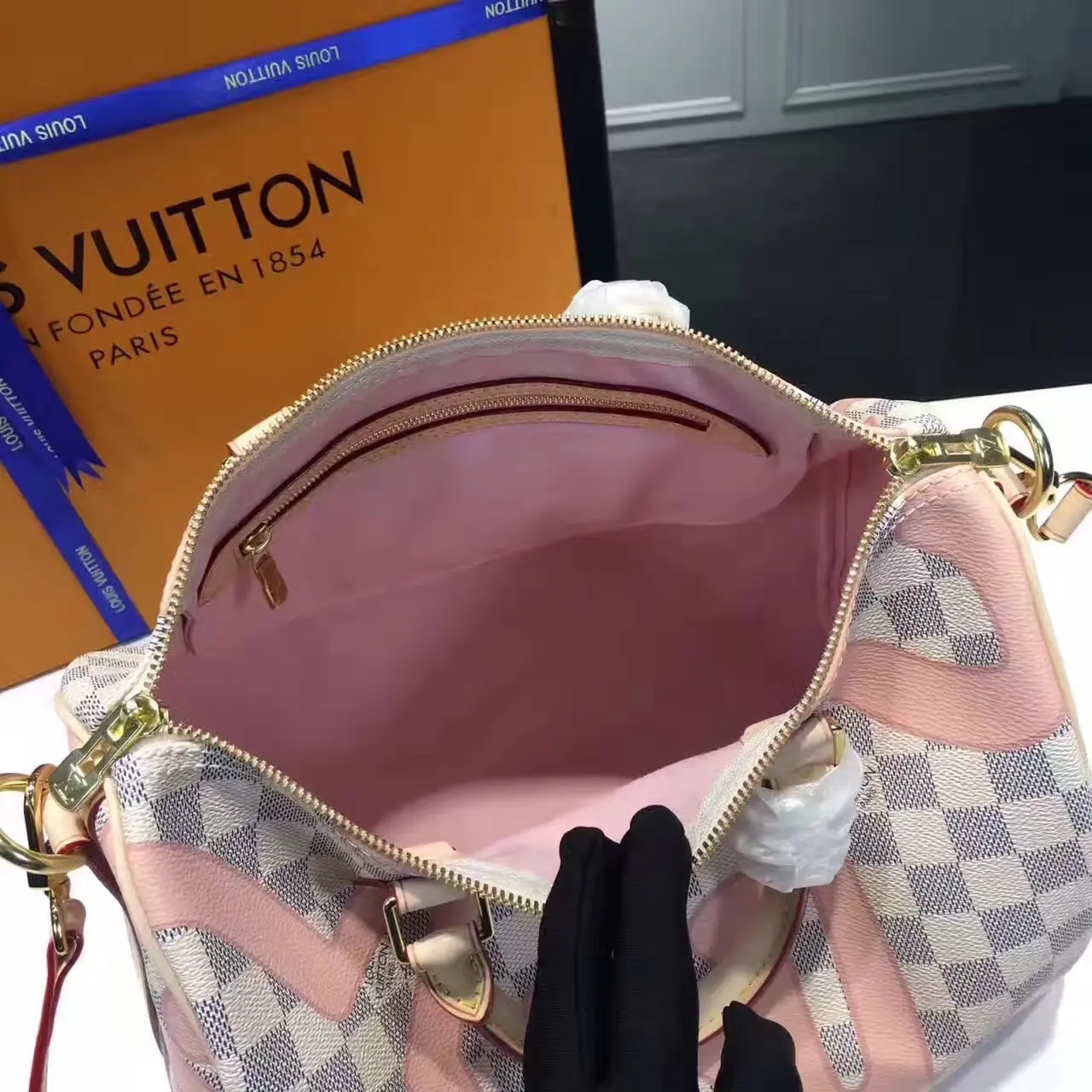 2017 premium damier azur speedy bandouliere 30 n41052 7