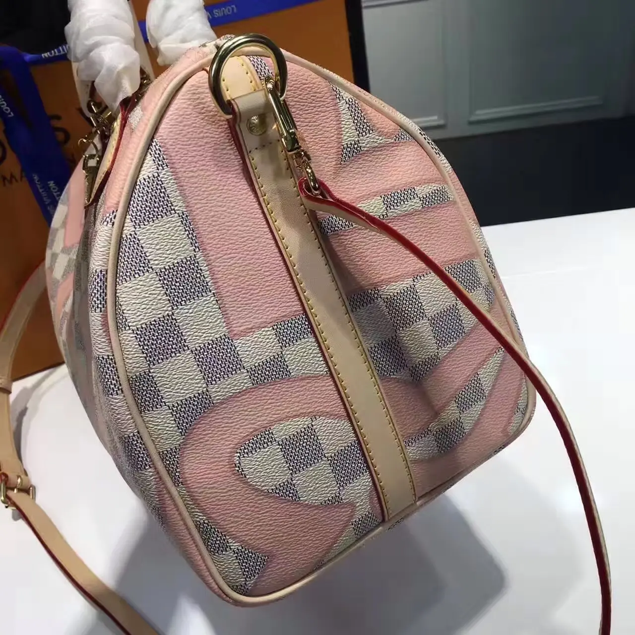 2017 premium damier azur speedy bandouliere 30 n41052 8