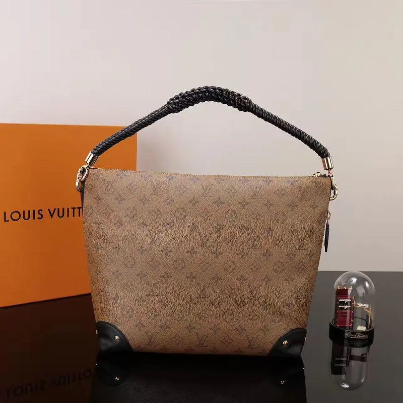 2017 premium monogram canvas triangle softy handbag brown m44130 1 9