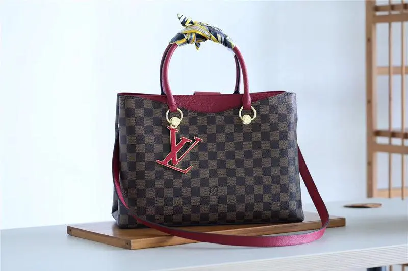 2018 premium damier ebene canvas lv riverside lie de vin n40052 3