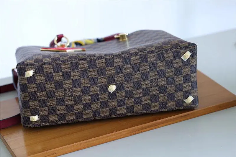 2018 premium damier ebene canvas lv riverside lie de vin n40052 6