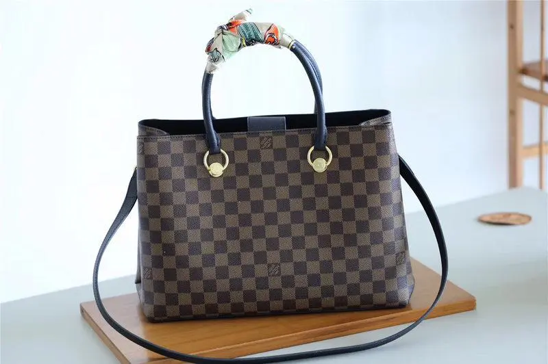 2018 premium damier ebene canvas lv riverside noir n40050 4