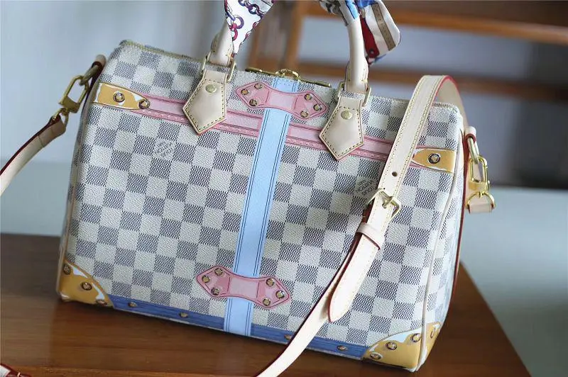 2018 premium monogram damier azur speedy 30 n41063 4