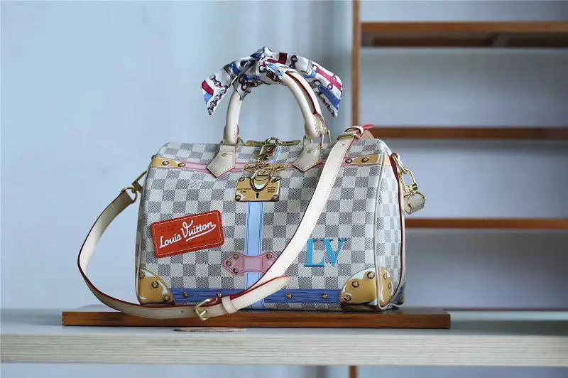 2018 premium monogram damier azur speedy 30 n41063 6