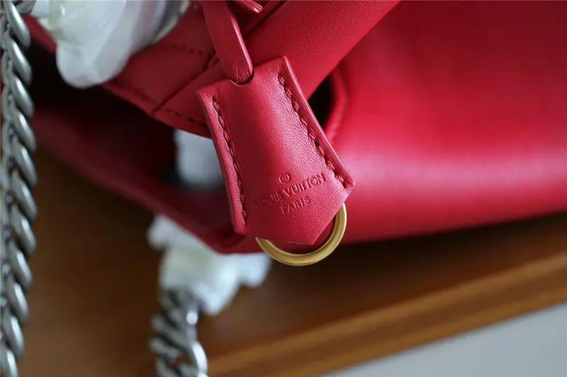 2018 premium new wave chain tote scarlet red ecarlate m51497 2