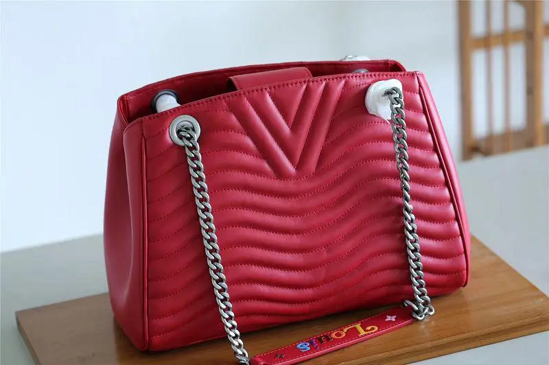 2018 premium new wave chain tote scarlet red ecarlate m51497 3