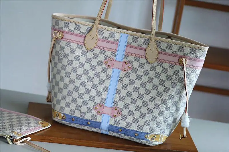 2018 premium resort damier azur neverfull mm m41065 3