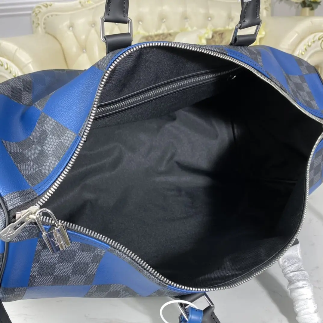 blue damier graphite giant keepall bandouliere 50 n40410 2