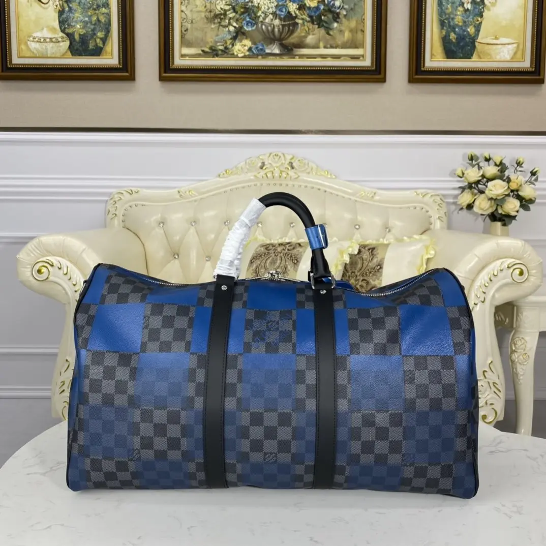 blue damier graphite giant keepall bandouliere 50 n40410 4