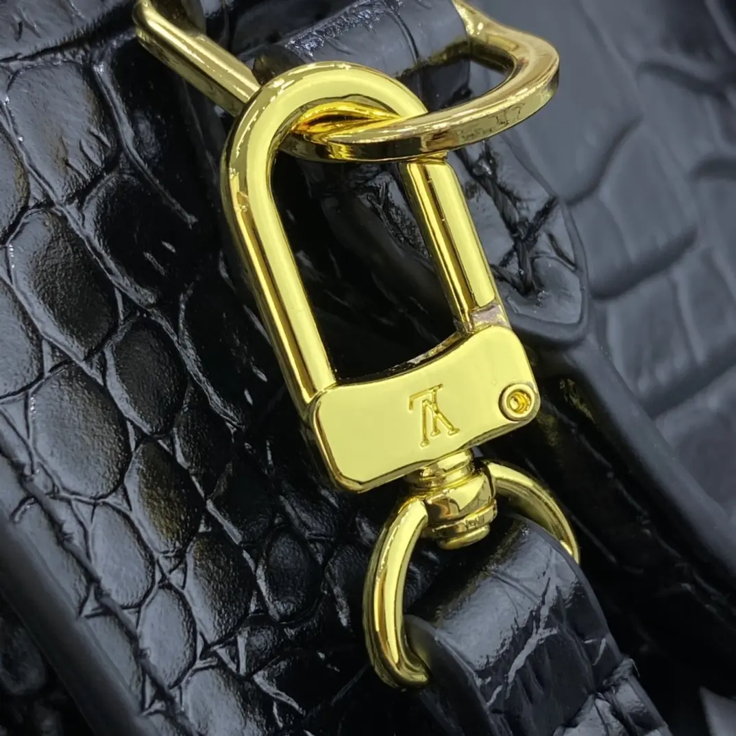brilliant alligator leather petit sac plat bag black n99487 black 3