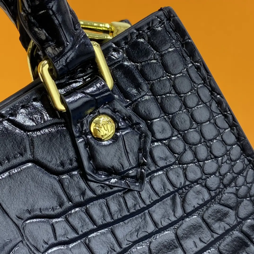 brilliant alligator leather petit sac plat bag black n99487 black 7