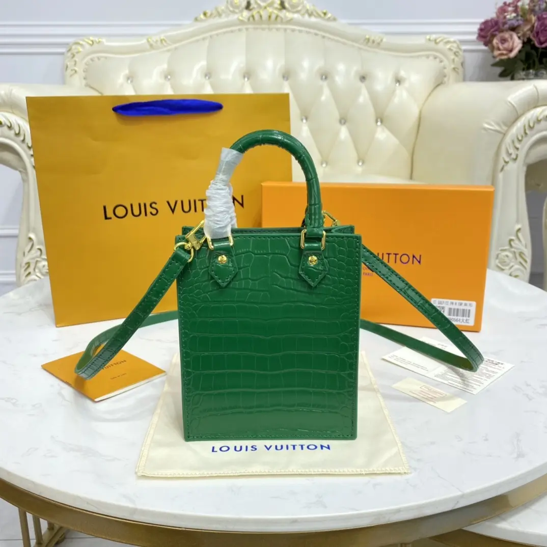 brilliant alligator leather petit sac plat bag green n99487 green 3