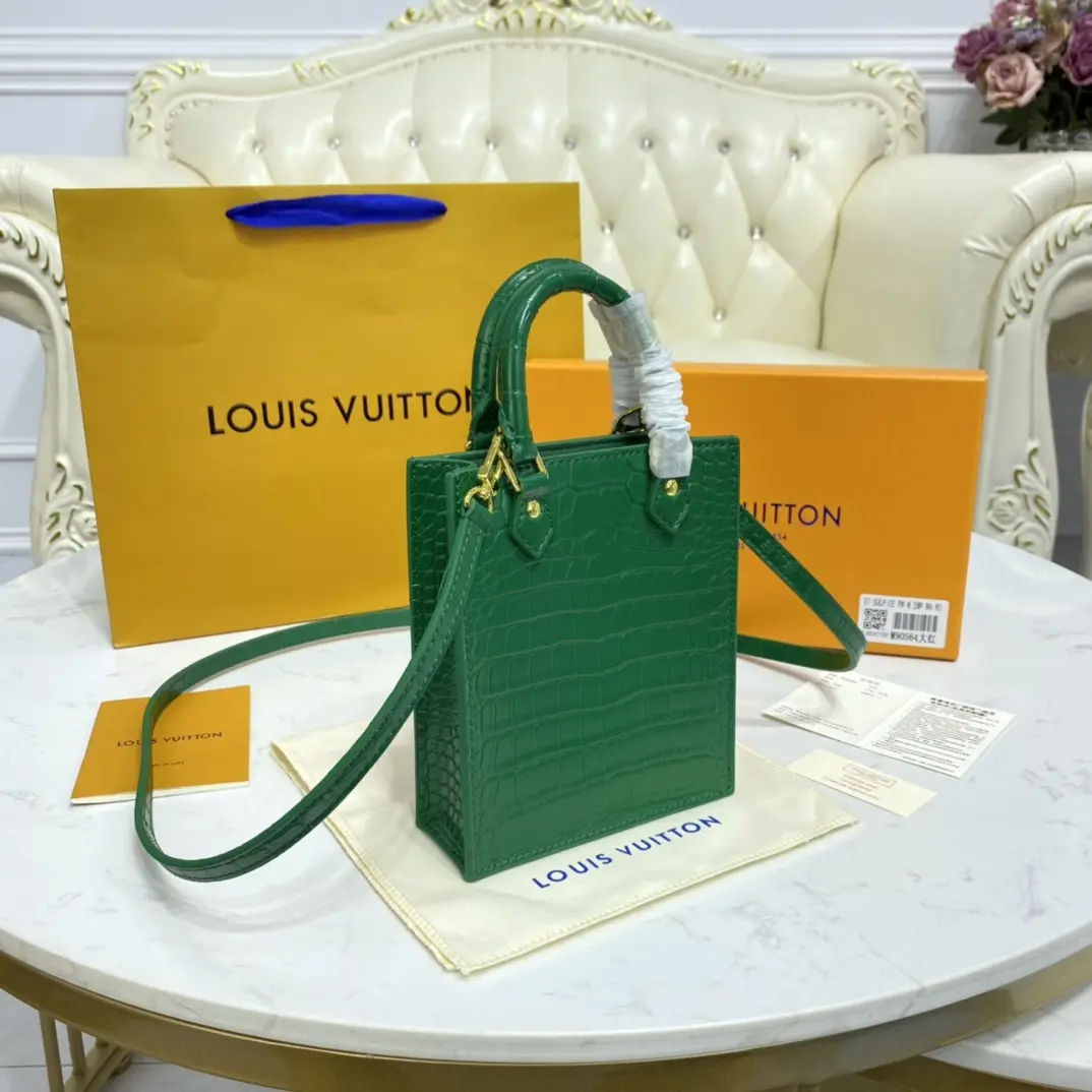 brilliant alligator leather petit sac plat bag green n99487 green 4