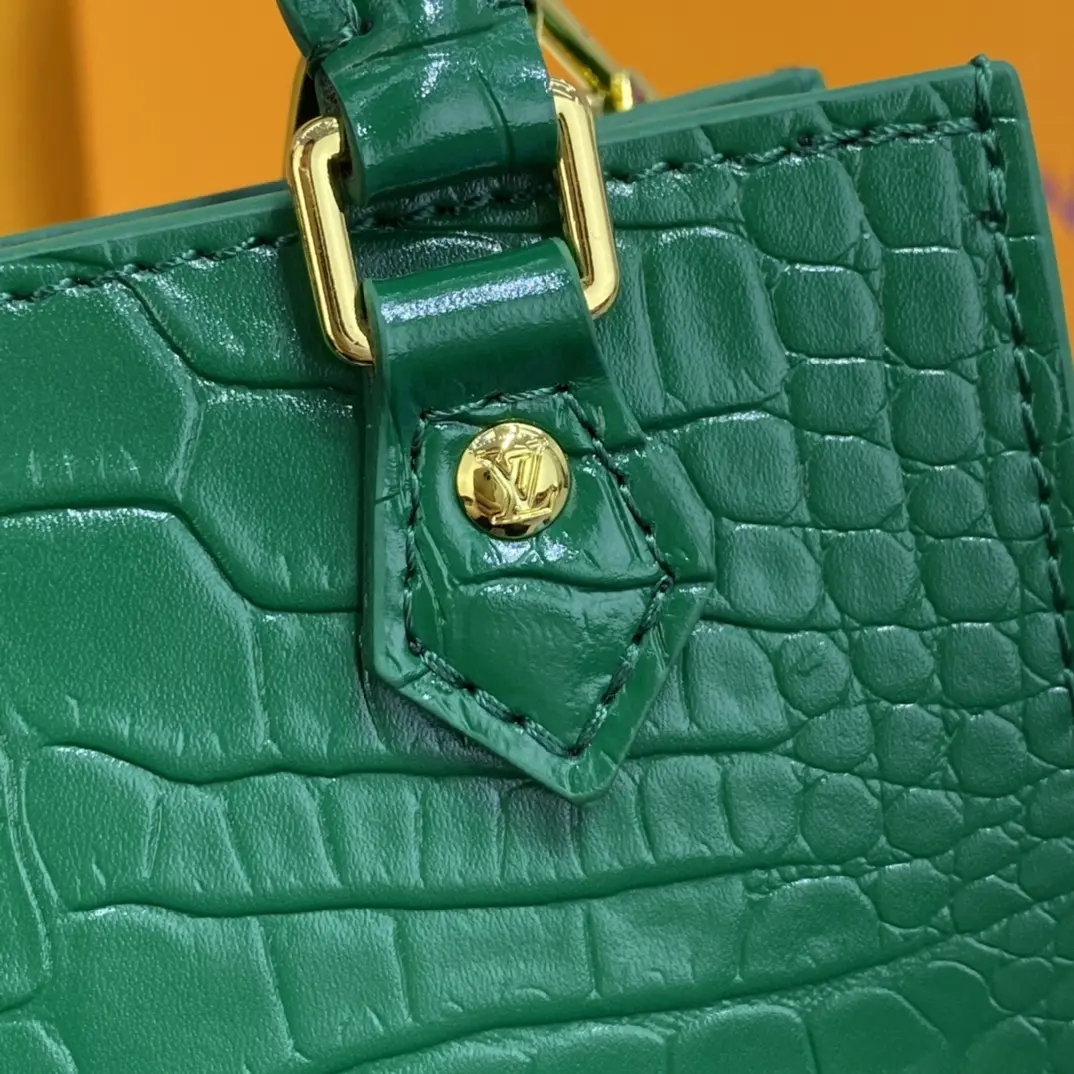 brilliant alligator leather petit sac plat bag green n99487 green 9