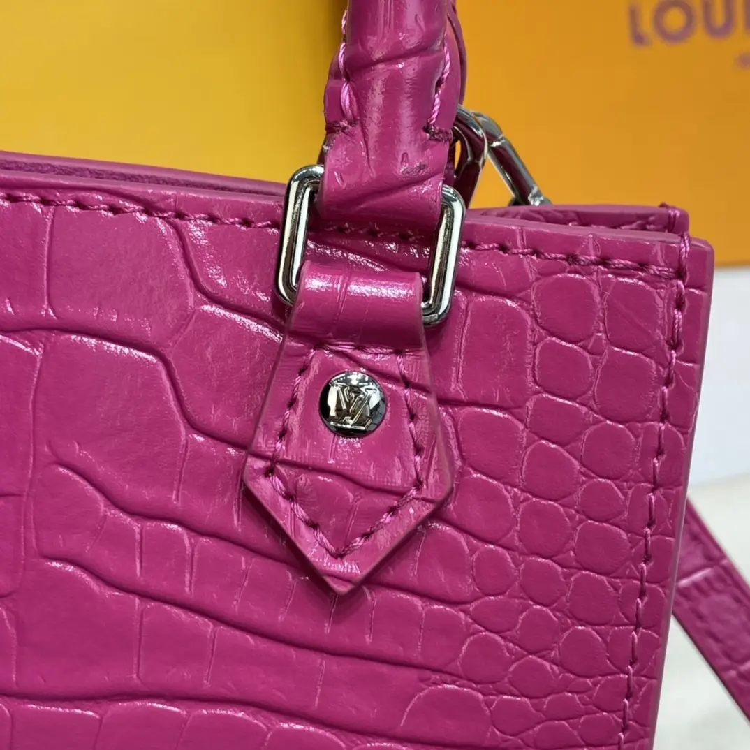 brilliant alligator leather petit sac plat bag pink n99487 pink 2