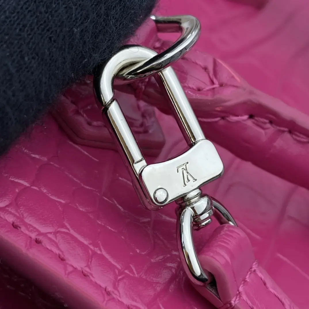 brilliant alligator leather petit sac plat bag pink n99487 pink 7