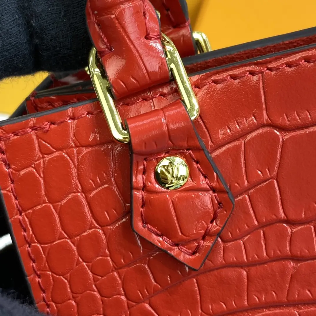 brilliant alligator leather petit sac plat bag red n99487 red 5
