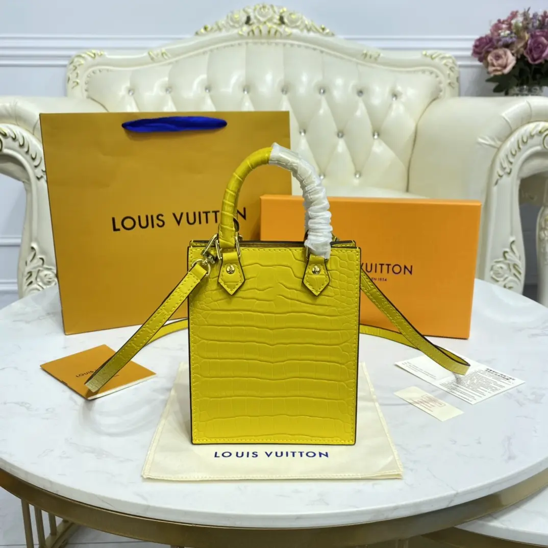 brilliant alligator leather petit sac plat bag yellow n99487 yellow 1 brilliant alligator leather petit sac plat bag yellow n99487 yellow 1