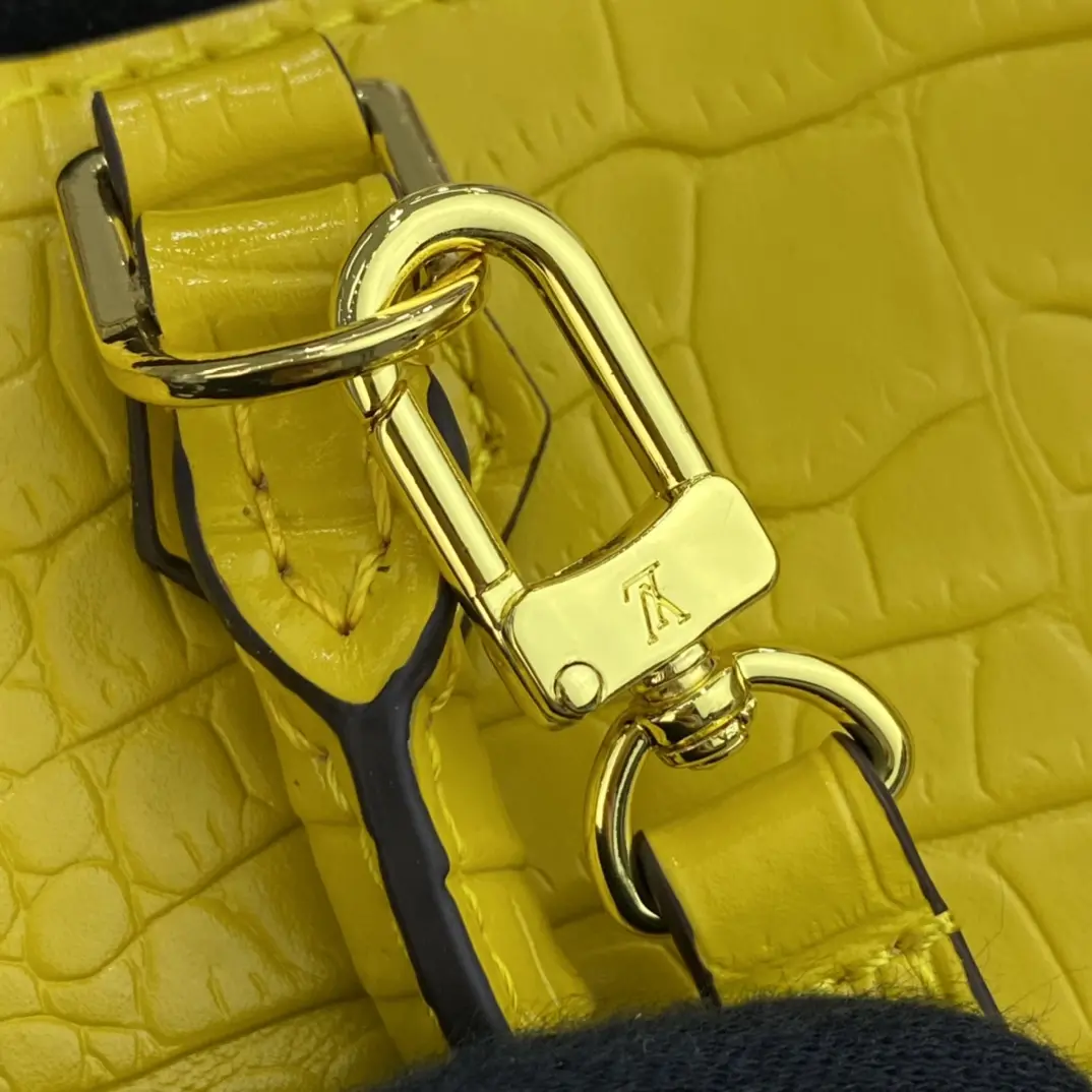 brilliant alligator leather petit sac plat bag yellow n99487 yellow 7