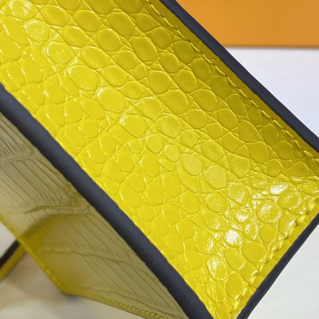 brilliant alligator leather petit sac plat bag yellow n99487 yellow 8