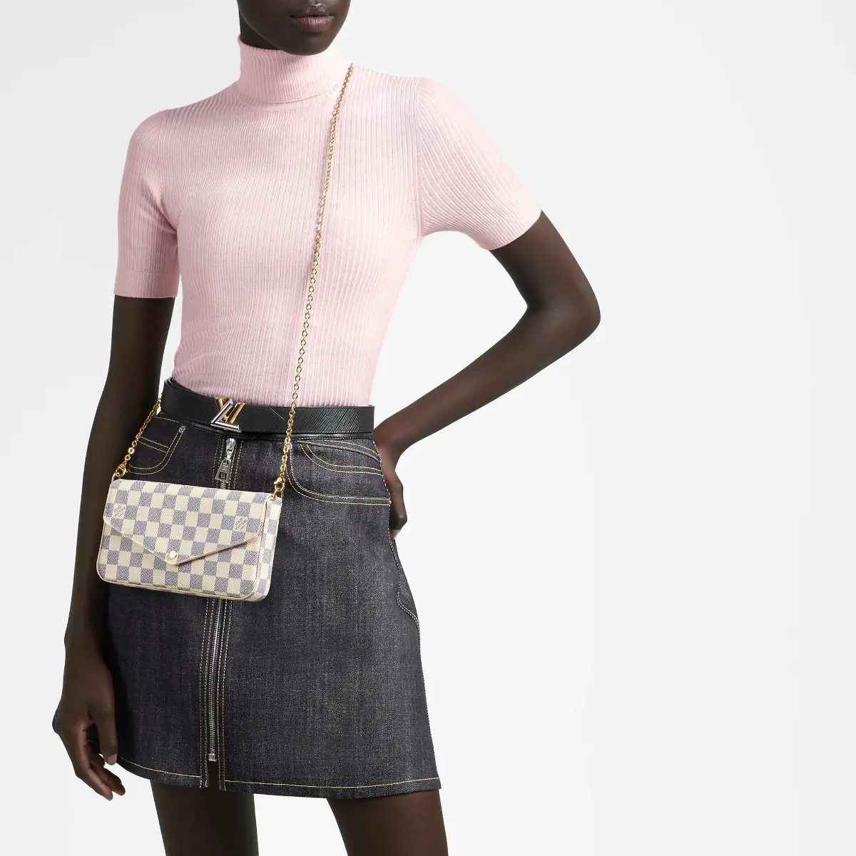 damier azur canvas pochette felicie n63106 3