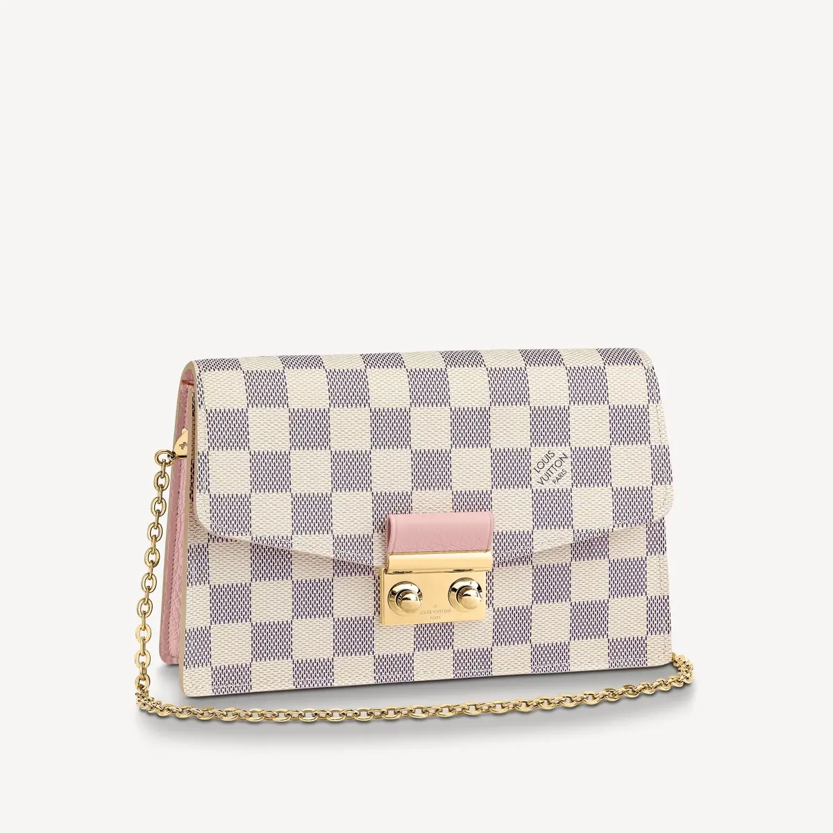 damier azur croisette chain wallet rose n60357 1 damier azur croisette chain wallet rose n60357 1