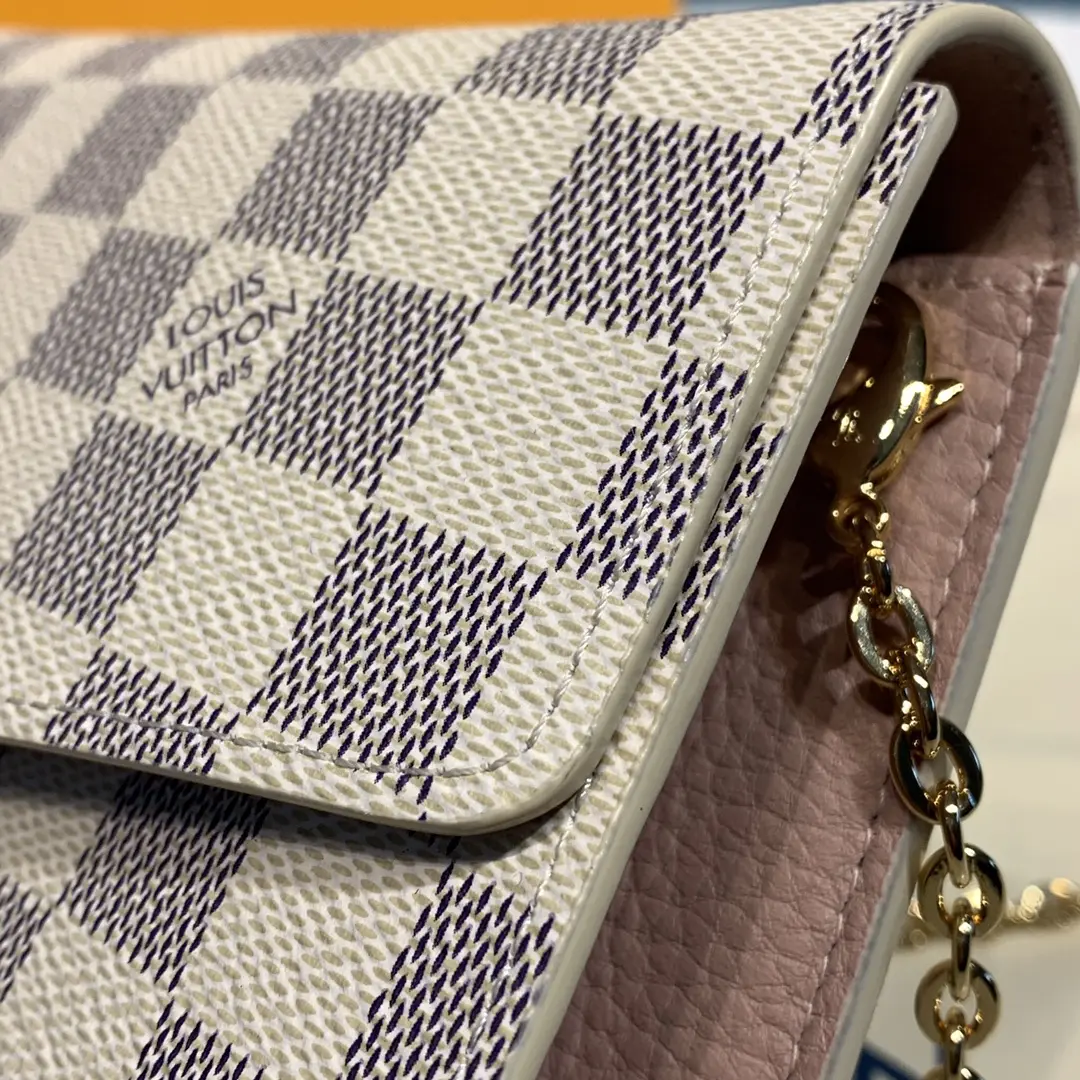 damier azur croisette chain wallet rose n60357 10