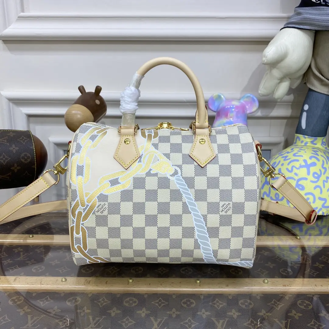 damier azur speedy bandouliere 25 n40473 3