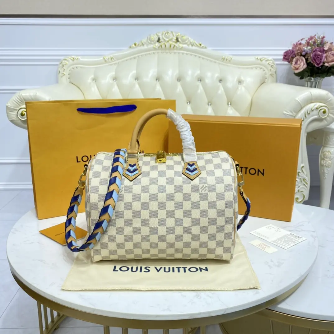 damier azur speedy bandouliere 30 n50054 3