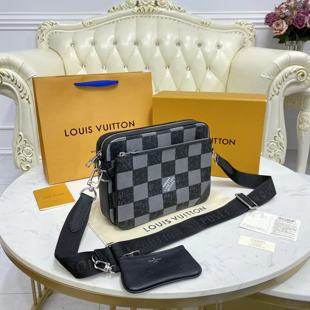 damier checkerboard trio messenger bag n80401 5