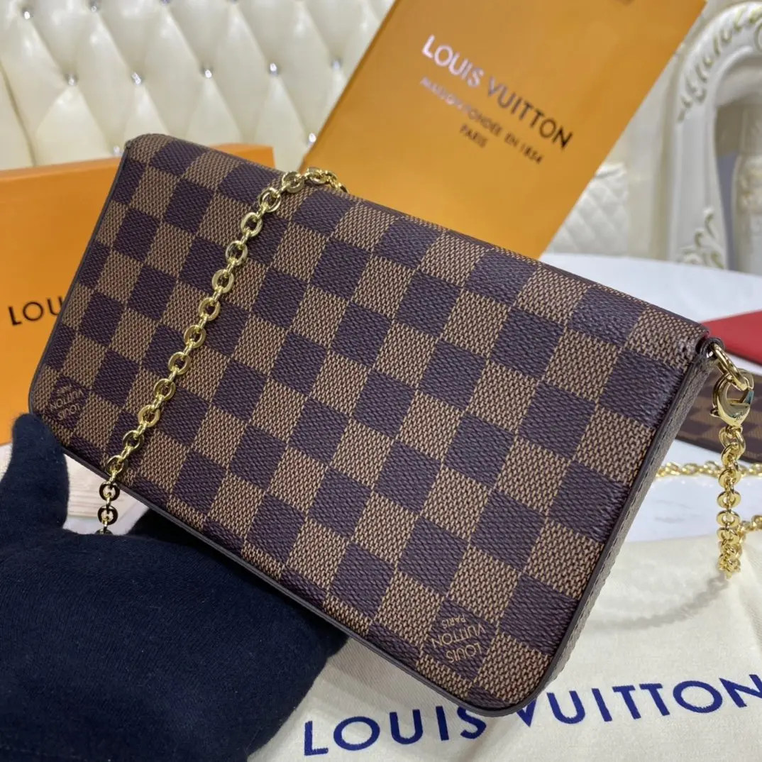 damier ebene canvas pochette felicie n63032 6