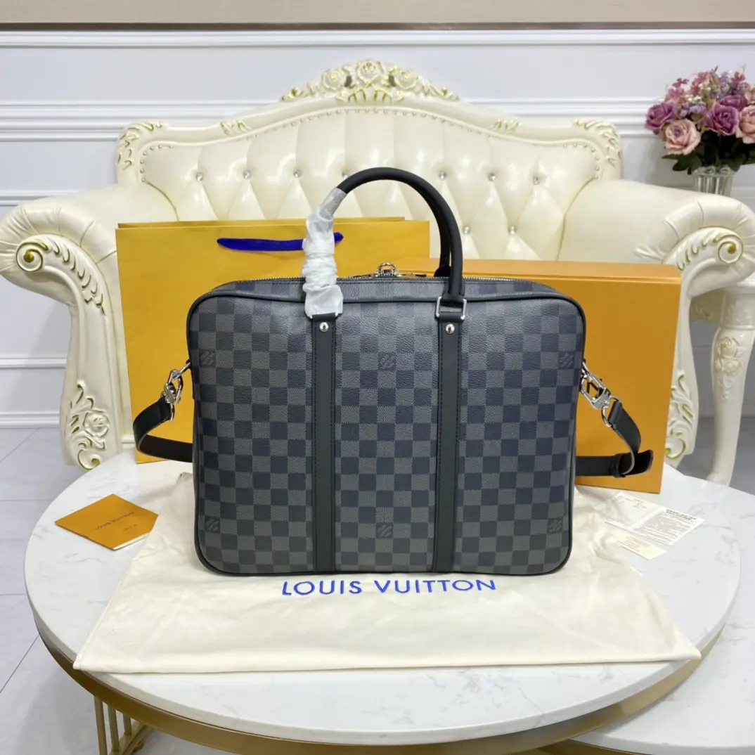 damier graphite porte documents voyage pm n41478 3