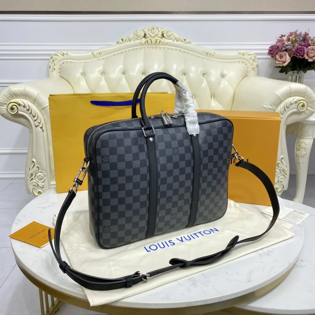 damier graphite porte documents voyage pm n41478 4