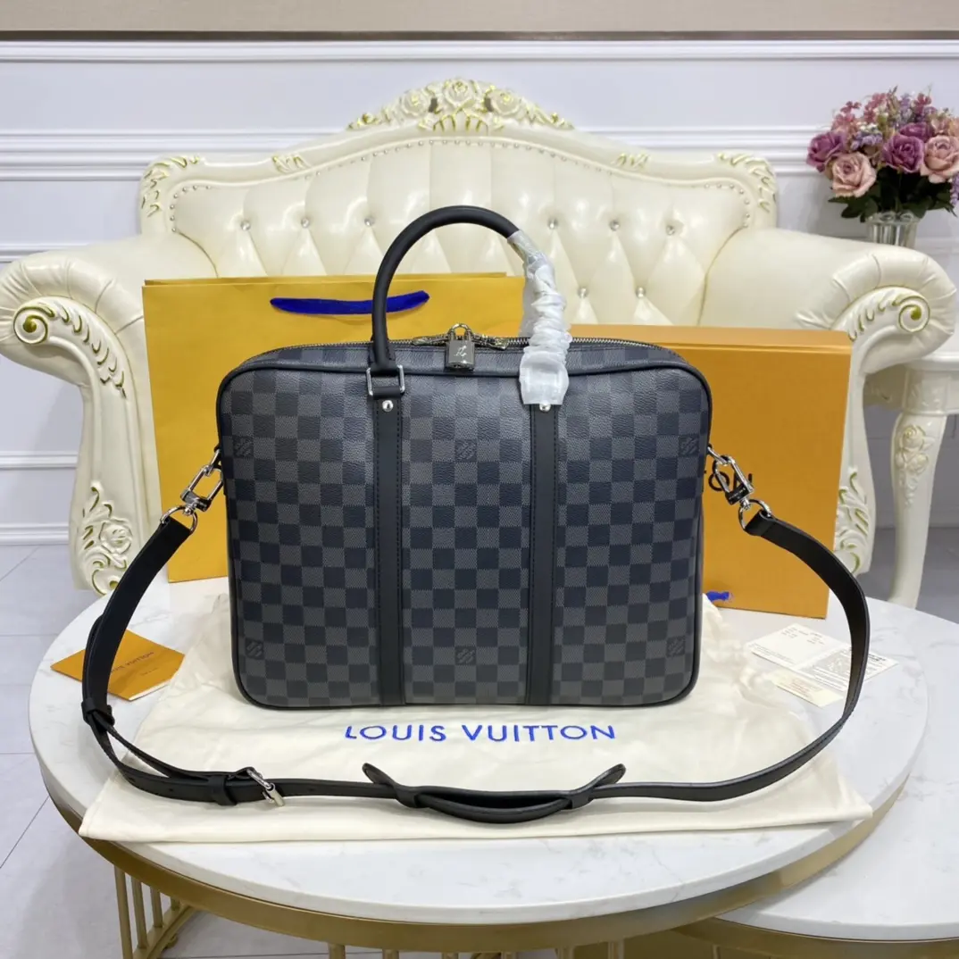 damier graphite porte documents voyage pm n41478 5