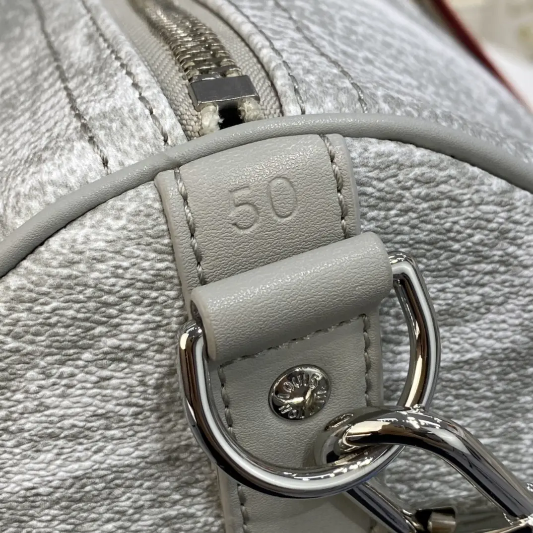 damier salt canvas keepall bandouliere 50 stone gray n50069 2