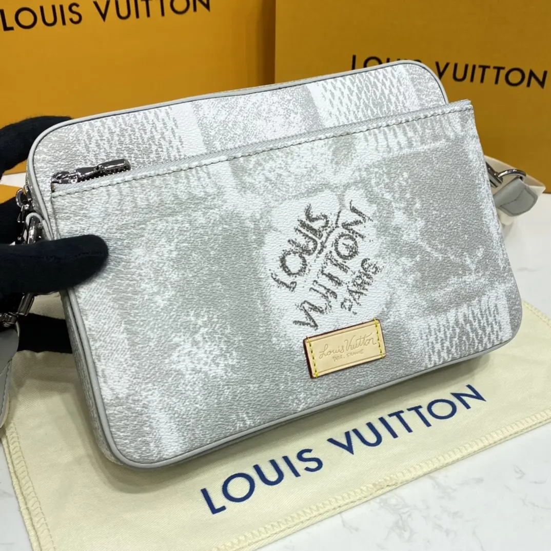 damier salt canvas trio messenger stone gray n50068 4 damier salt canvas trio messenger stone gray n50068 4