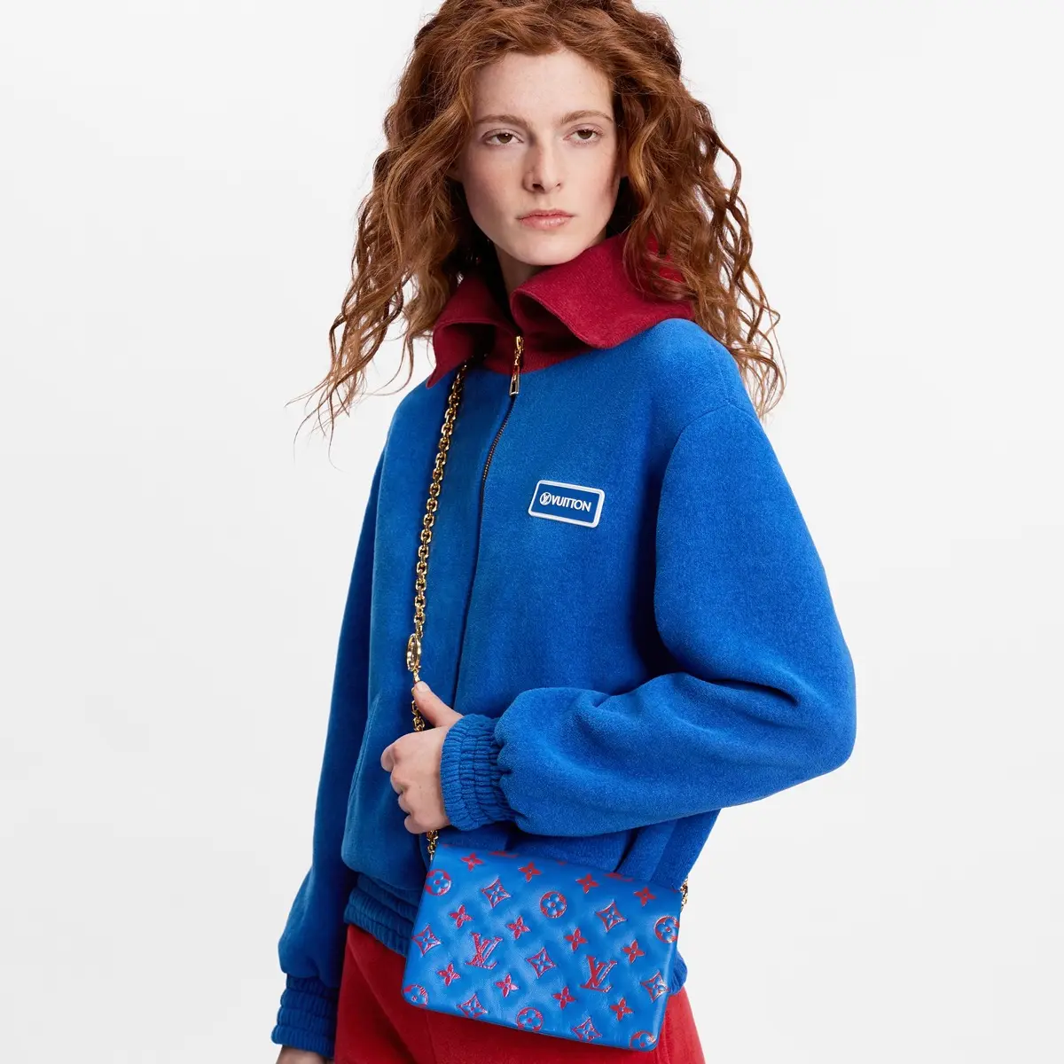 embossed lambskin pochette coussin blue red m80743 3