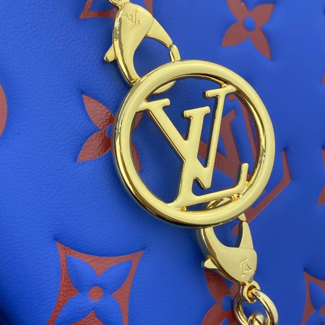 embossed lambskin pochette coussin blue red m80743 7