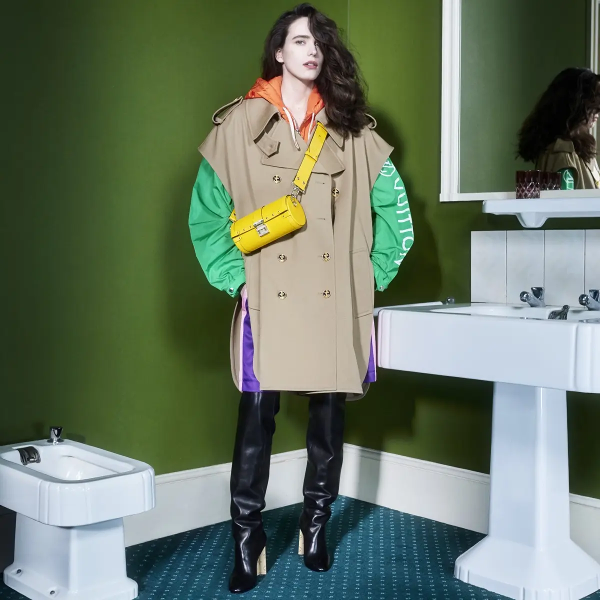 epi papillon trunk handbag yellow m58647 3