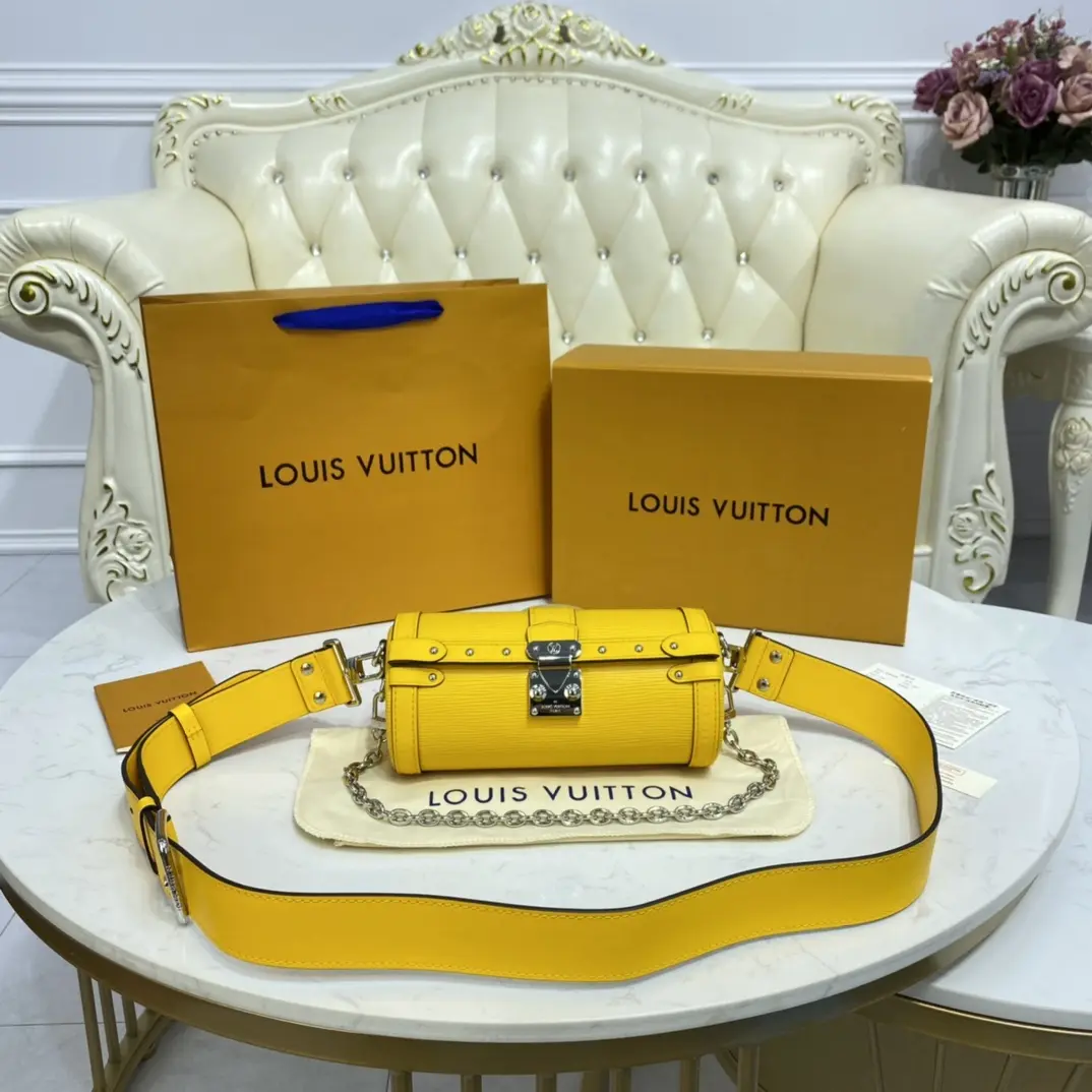 epi papillon trunk handbag yellow m58647 5