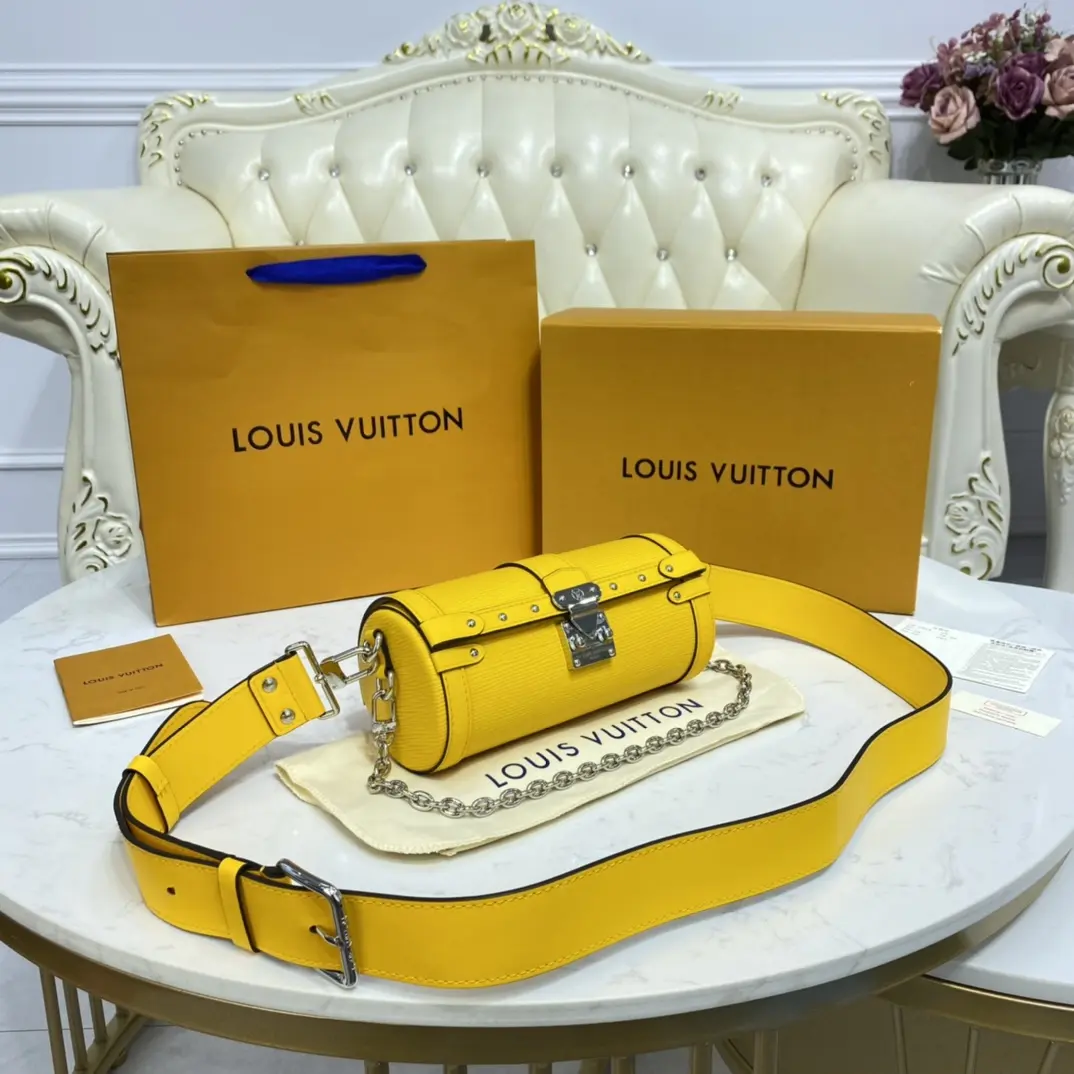 epi papillon trunk handbag yellow m58647 6