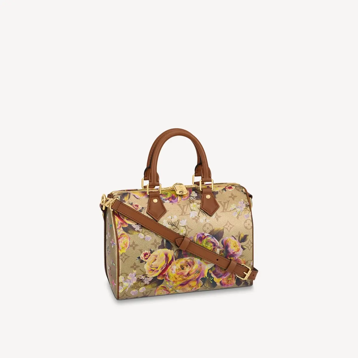 flower patterned canvas speedy bandouliere 25 bag m21317 1 flower patterned canvas speedy bandouliere 25 bag m21317 1