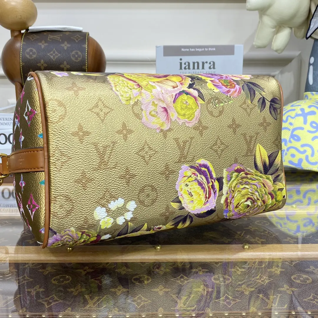 flower patterned canvas speedy bandouliere 25 bag m21317 6 flower patterned canvas speedy bandouliere 25 bag m21317 6