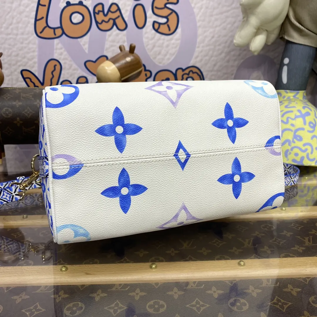 giant monogram speedy bandouliere 25 blue m22987 blue 5