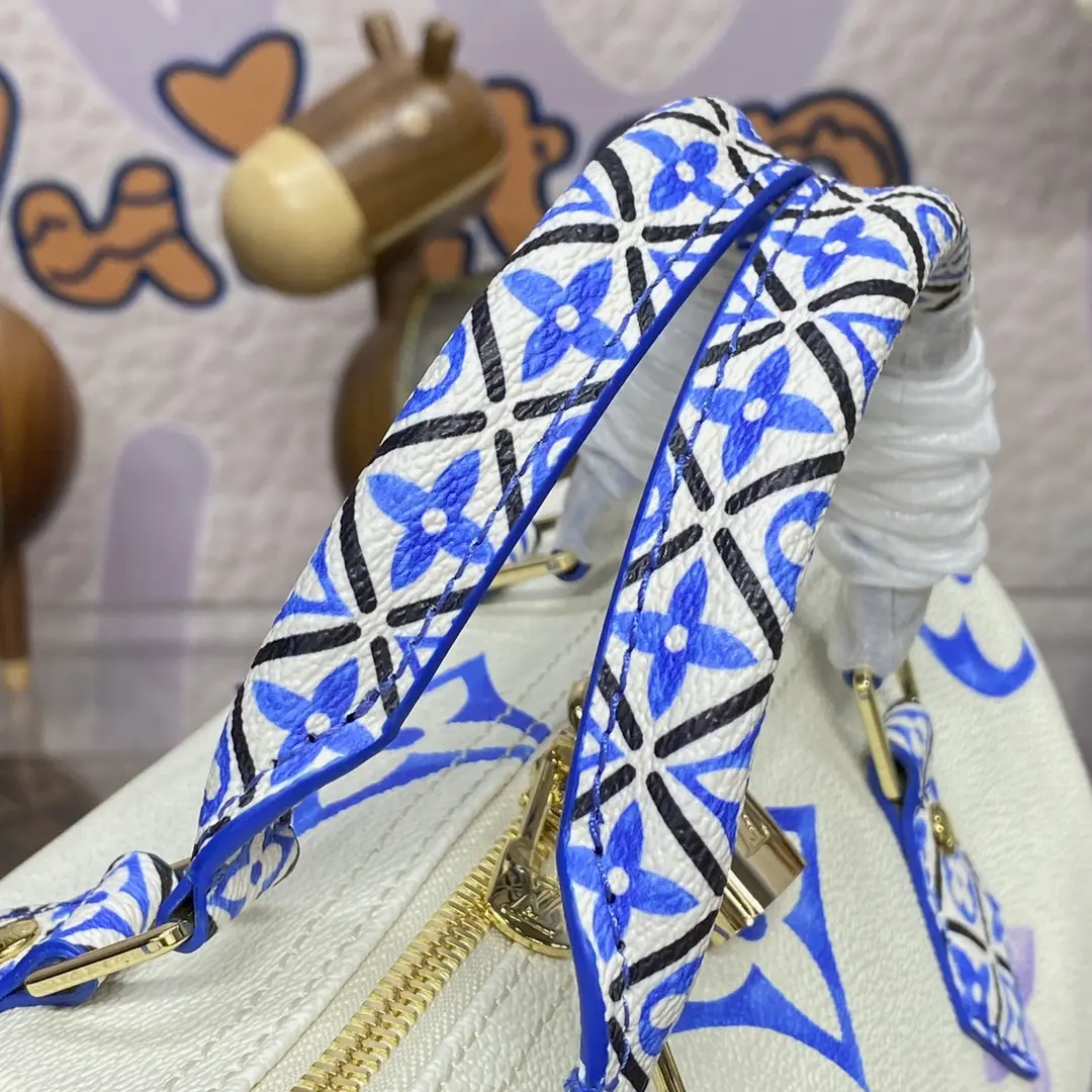 giant monogram speedy bandouliere 25 blue m22987 blue 7