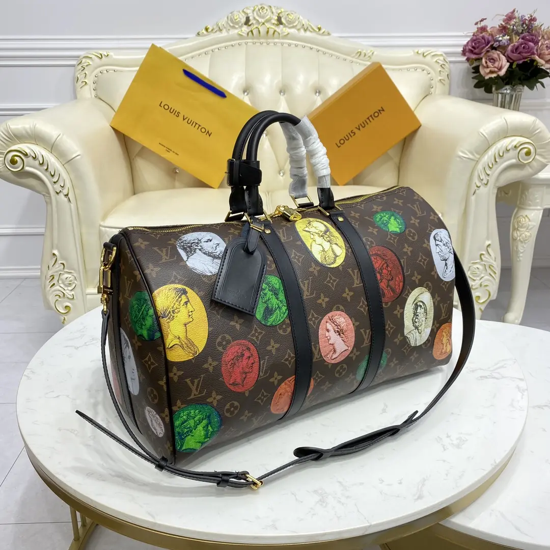 lvxfornasetti monogram cameo keepall bandouliere 45 m59261 5
