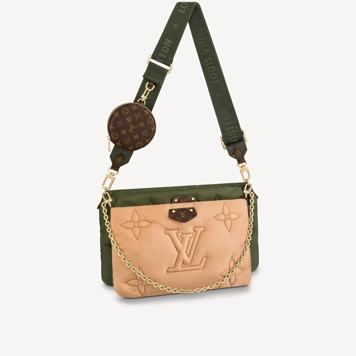 maxi multi pochette accessoires bag khaki green m58977 1