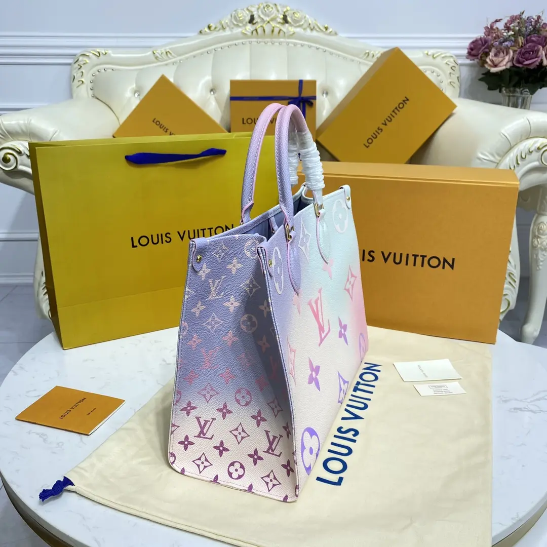 monogram canvas onthego mm tote pink m20510 pink 2