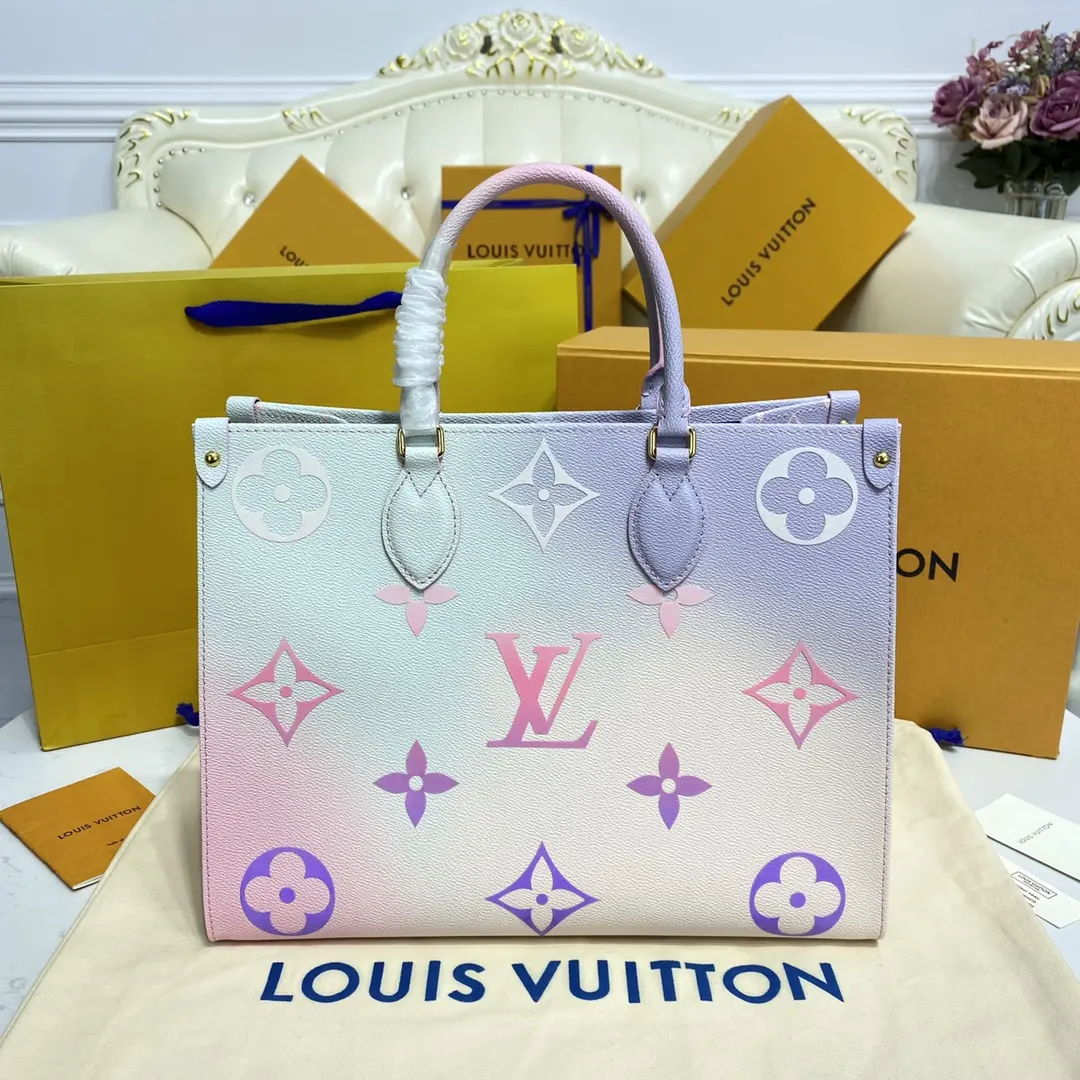 monogram canvas onthego mm tote pink m20510 pink 4