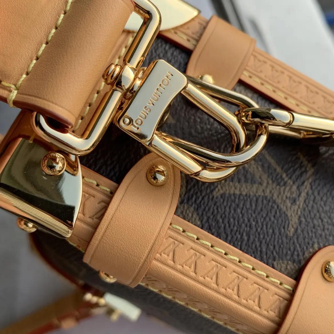 monogram canvas side trunk pm handbag m46815 6